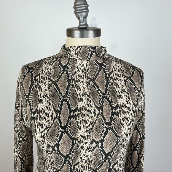 Oak + Fort Snake Print Mock Neck Top - Picture 3 of 7